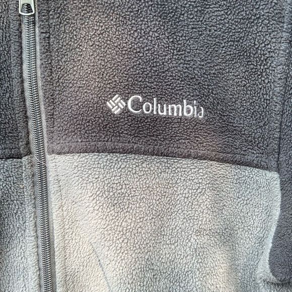 Columbia Men’s Full Zip Fleece Jacket Pockets Long Sleeve‎ Gray Black Small - Picture 3 of 5